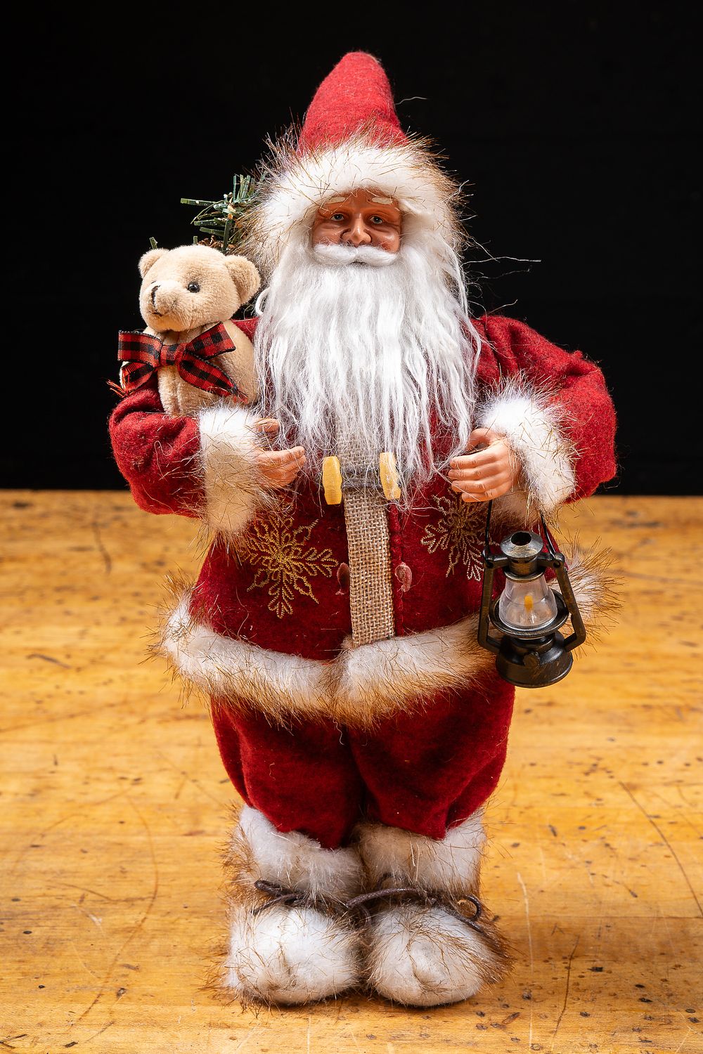 Lot 88: Rustic Santa with Teddy Bear and Christmas Tree