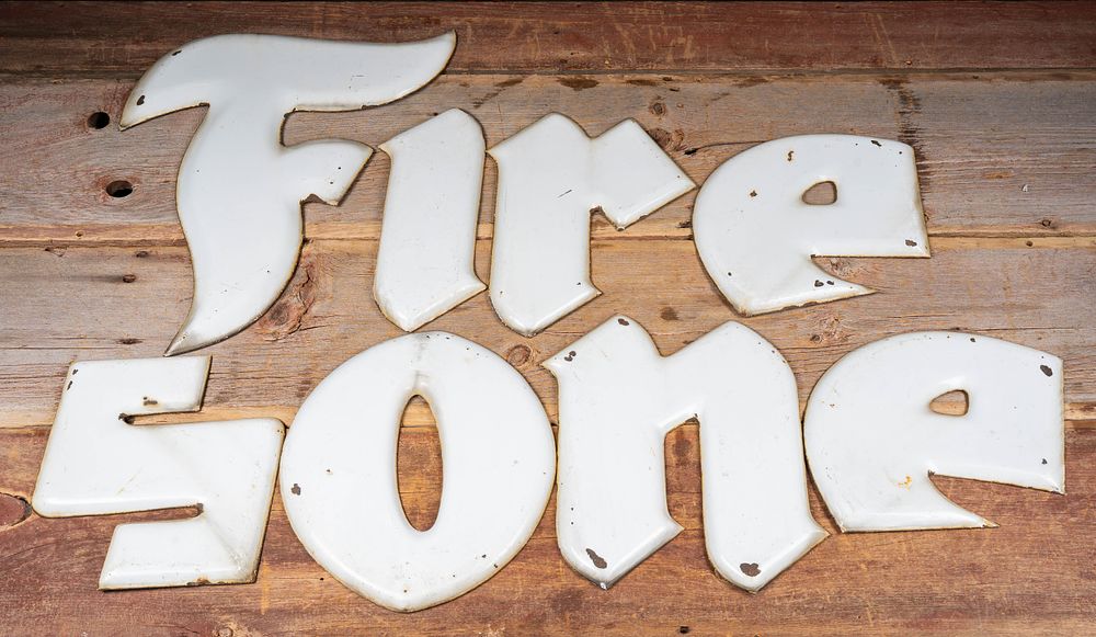 Lot 92: Vintage Firestone Porcelain Sign Letters