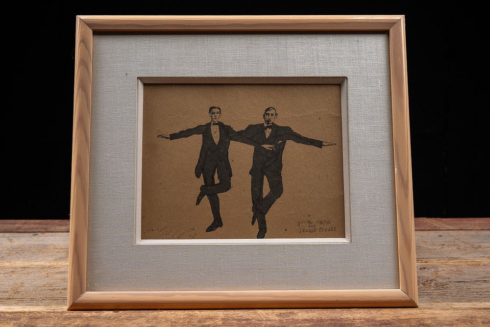 Lot 94: Framed Ink Drawing of Julian Martin, George Devere