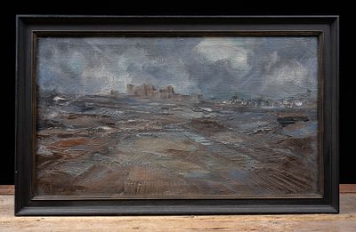 Cityscape | Framed Expressionist Oil Painting. C-21642 Artist: Alonso (signature at lower left) 