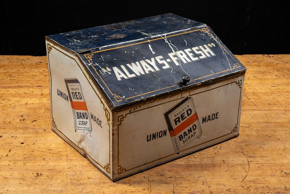 Lot 125: Bagleys Red Band Scrap Tobacco Display Bin