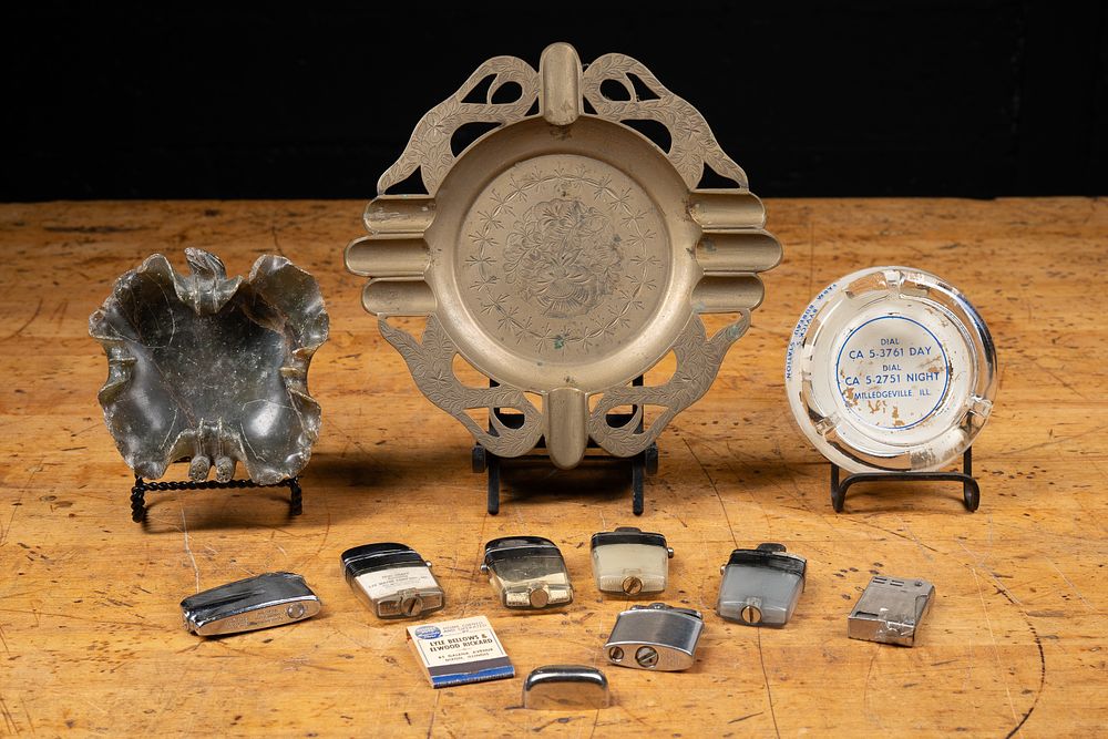 Lot 132: Mid-Century Ashtrays and Advertising Lighters