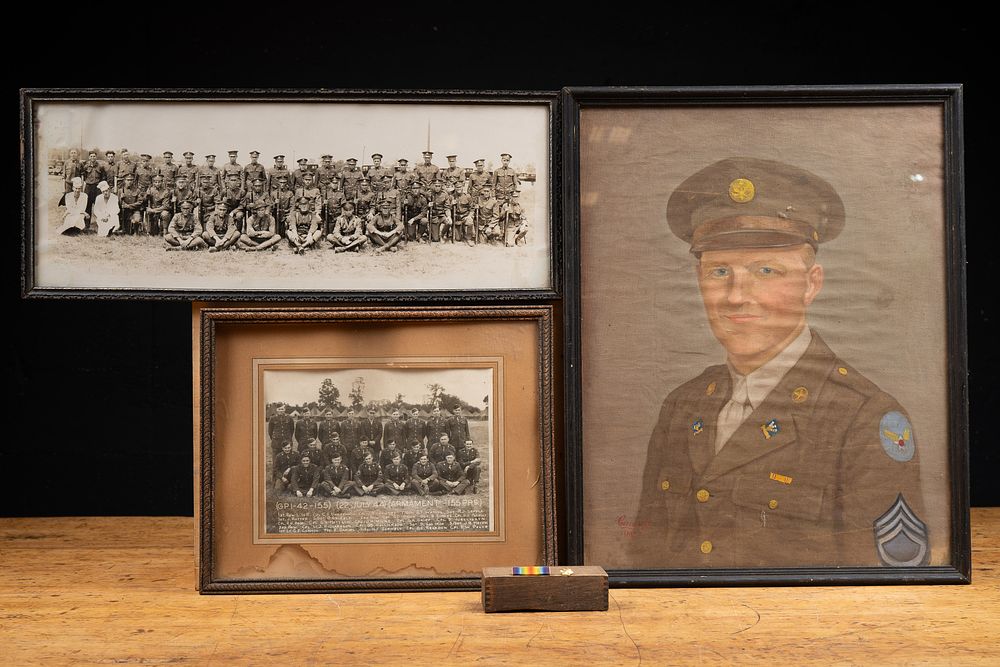 Lot 136: Framed WWII Armed Forces Photographs and Portrait