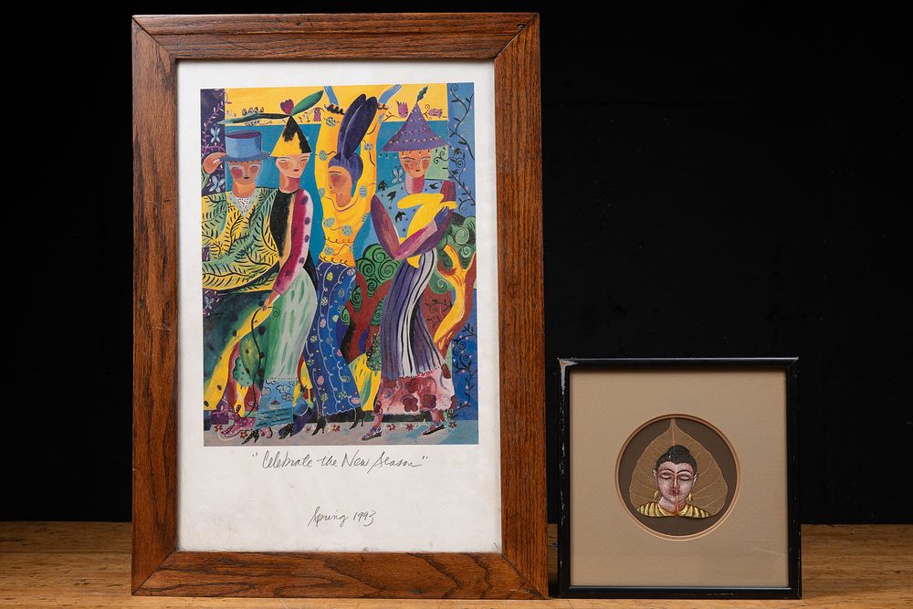 Lot 137: Late 20th Century Asian Inspired Framed Artworks