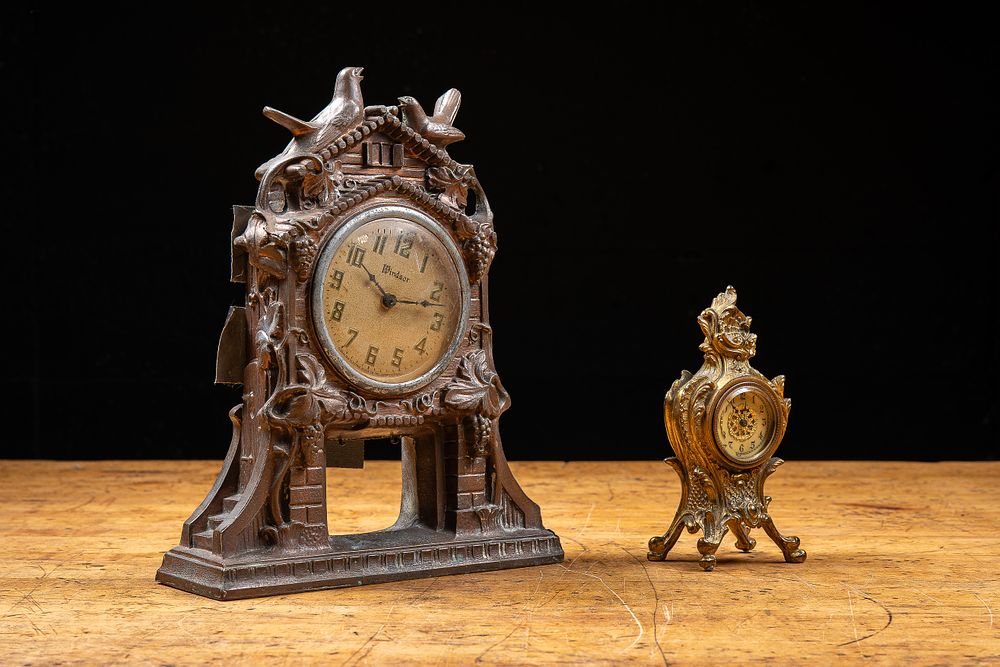 Lot 171: Two Ornate Mantel Clocks