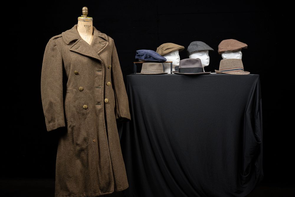 Lot 357: 1940s WWII U.S. Army Overcoat and Hats