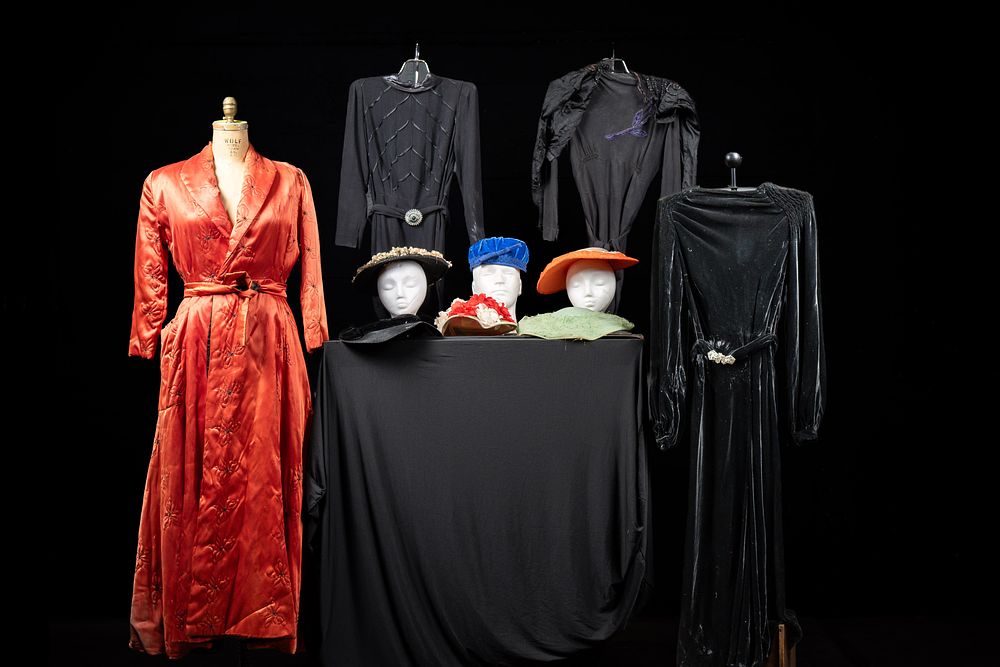 Lot 358: Mid-Century Women's Dresses Robe and Hats