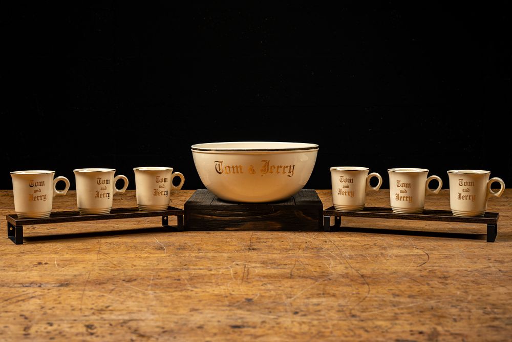 Lot 381: Tom and Jerry Seven-Piece China Punch Set