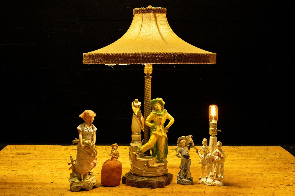 Lot 10: Five Mid-Century Ceramic Figures, Figural Lamps