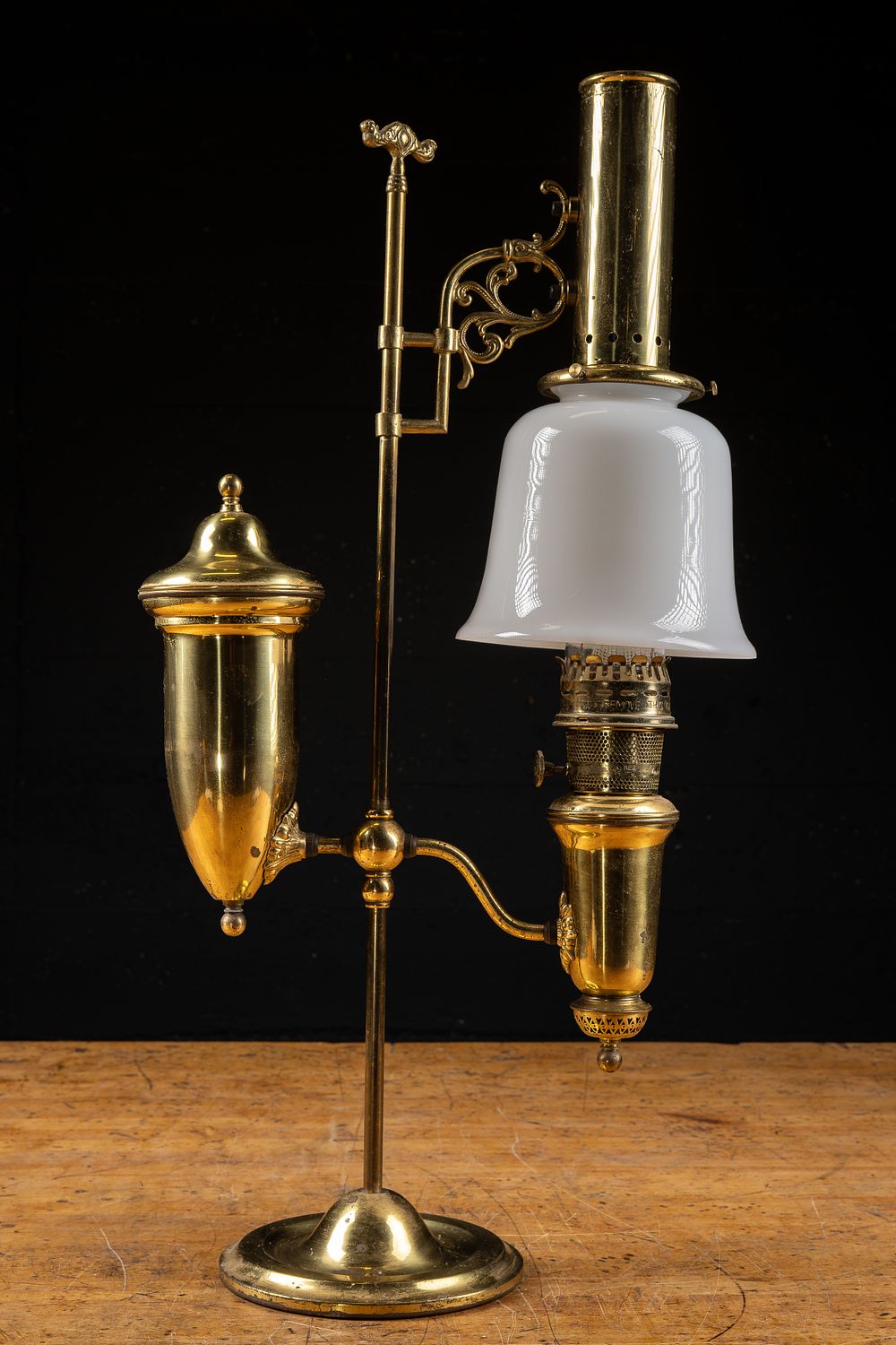 Lot 11: Aladdin Model 23 Brass Student Kerosene Lamp