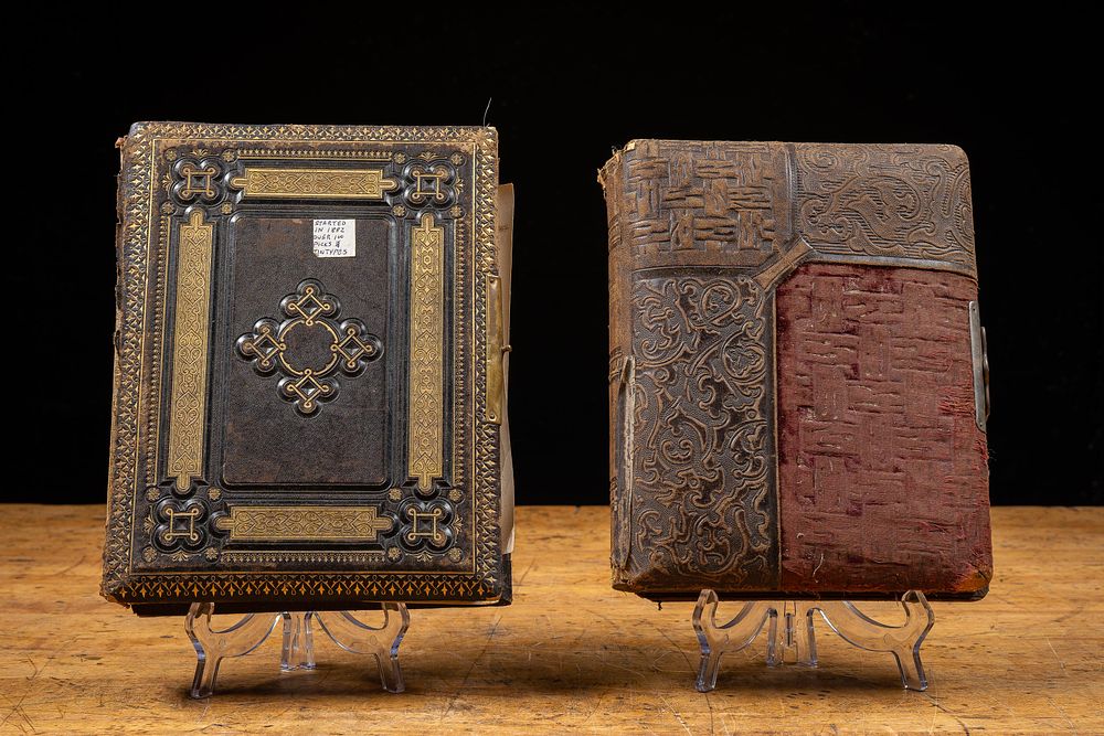 Lot 34: Lot of Two 19th Century Leather Photo Albums