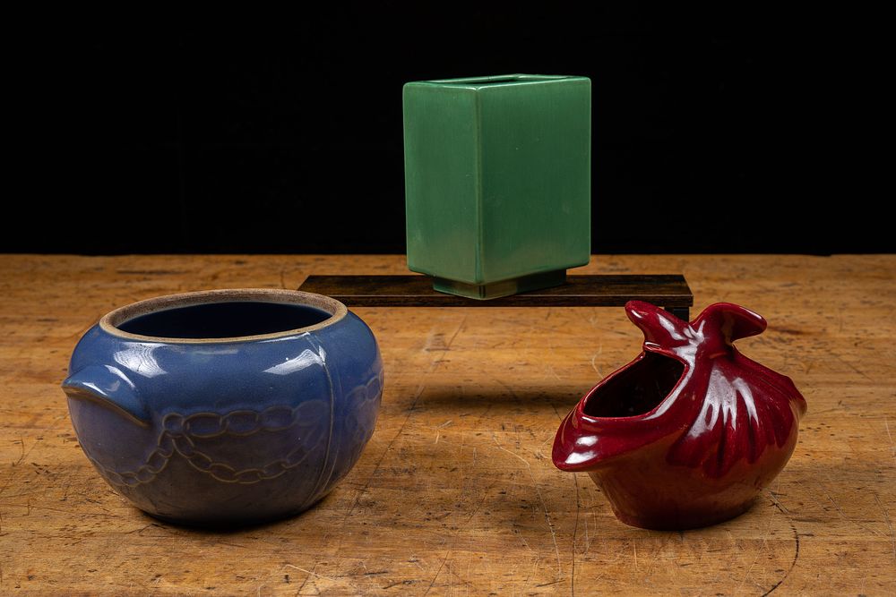 Lot 42: Three Mid-Century Glazed Ceramic Vessels