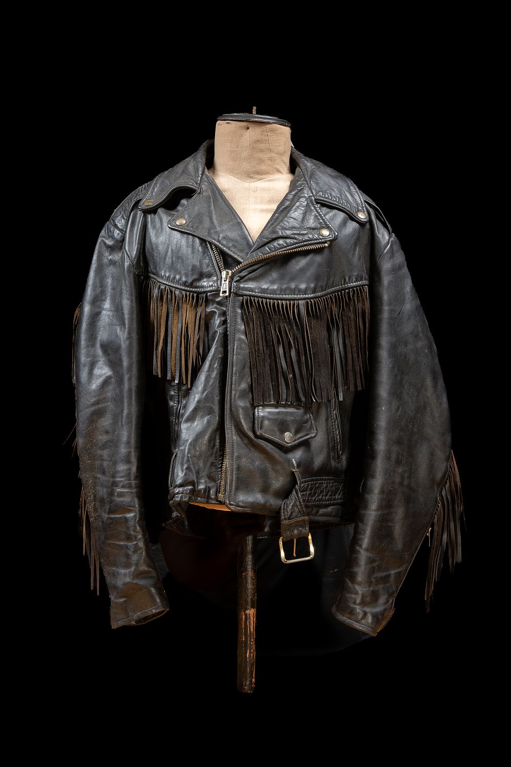 Lot 67: Park V Fringed Leather Motorcycle Jacket