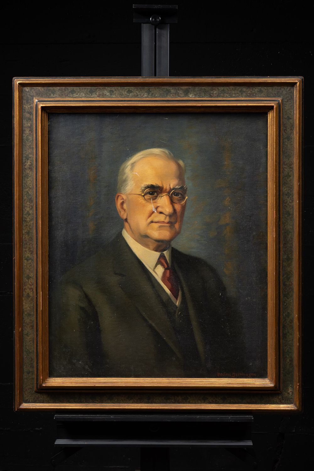 Lot 86: Merton Grenhagen Harry S. Truman Oil Portrait