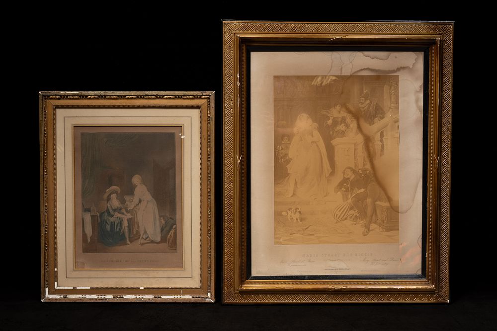 Lot 90: Two Framed European Figural Prints