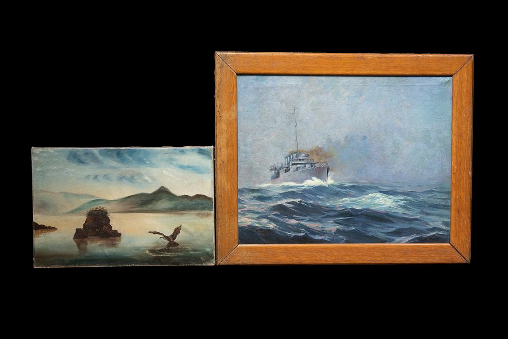 Lot 95: Two Maritime Oil Paintings
