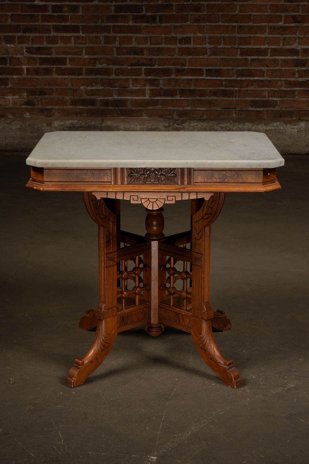 Lot 110: Victorian Rectangular Marble Top Parlor Table