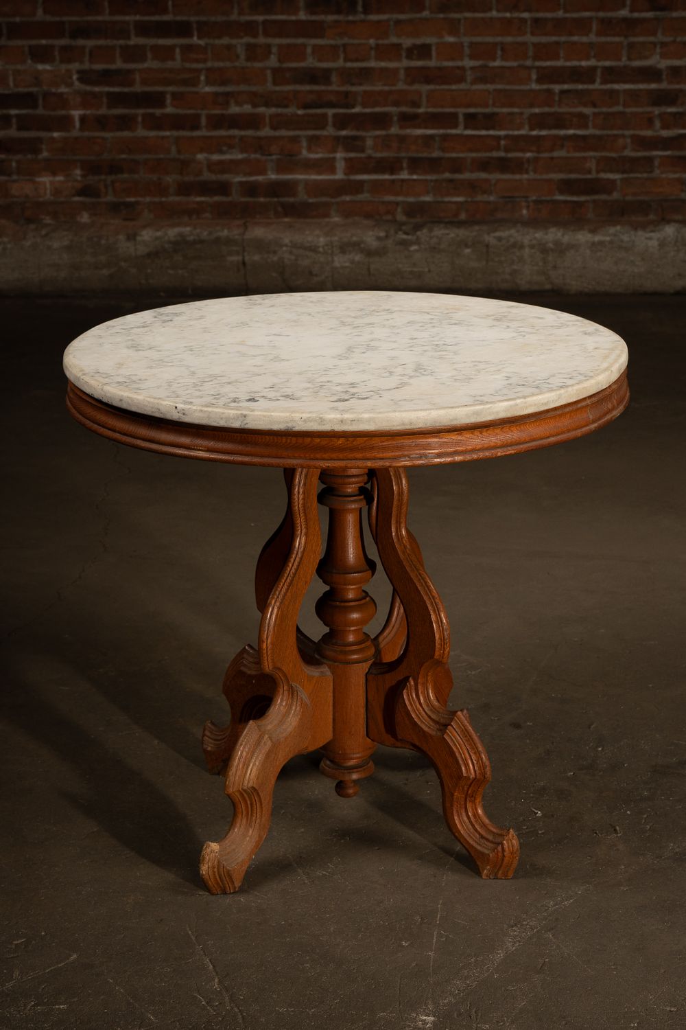 Lot 111: Victorian Round Marble Top Parlor Table