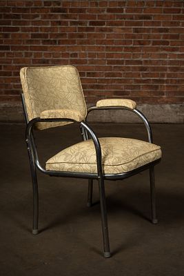 After Kem Weber MidCentury Upholstered Armchair. C-22462 c. 1950s–1960s. Mid-century armchair 