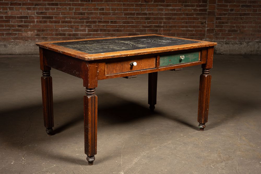 Lot 139: Leather Top Wood Writing Table