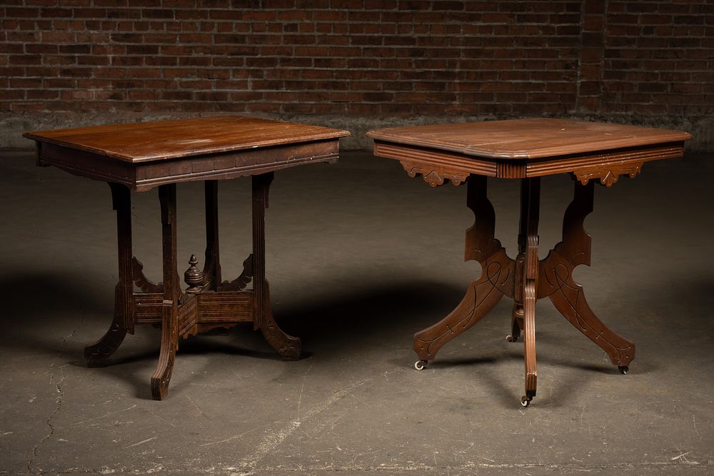 Lot 141: Pair of Victorian Eastlake Parlor Tables