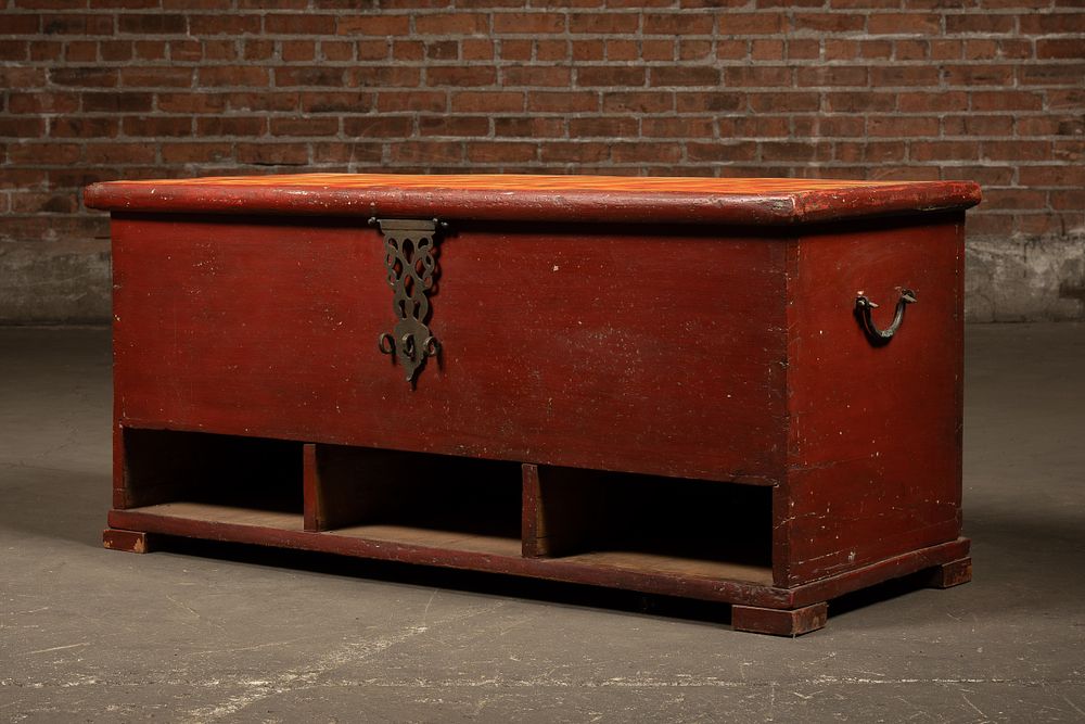 Lot 144: Distressed Painted Wood Chest