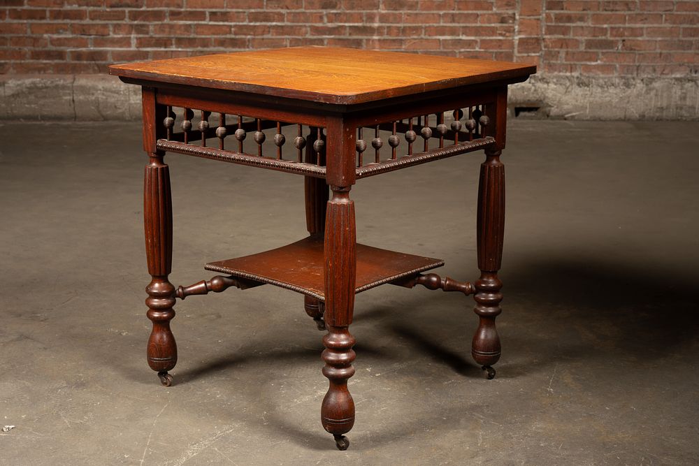 Lot 147: Stick and Ball Spindle Two-Tier Side Table
