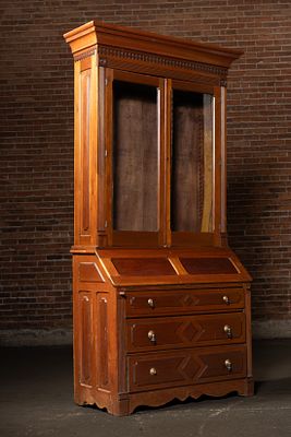 Victorian 2 Piece Secretary Hutch 3 Drawers. C-22570 Two-piece Victorian secretary hutch with 