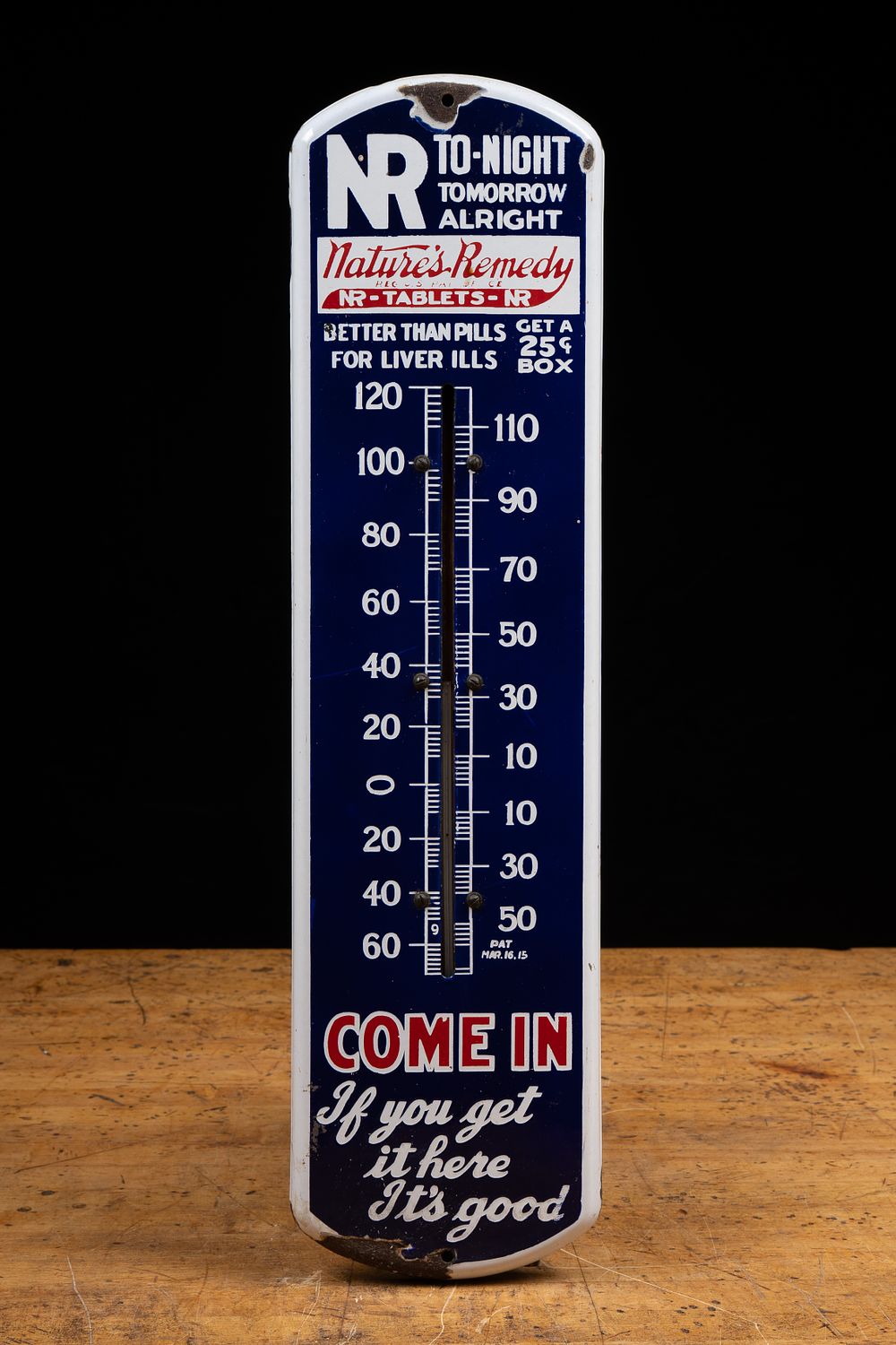 Lot 255: Natures Remedy NR Advertising Thermometer