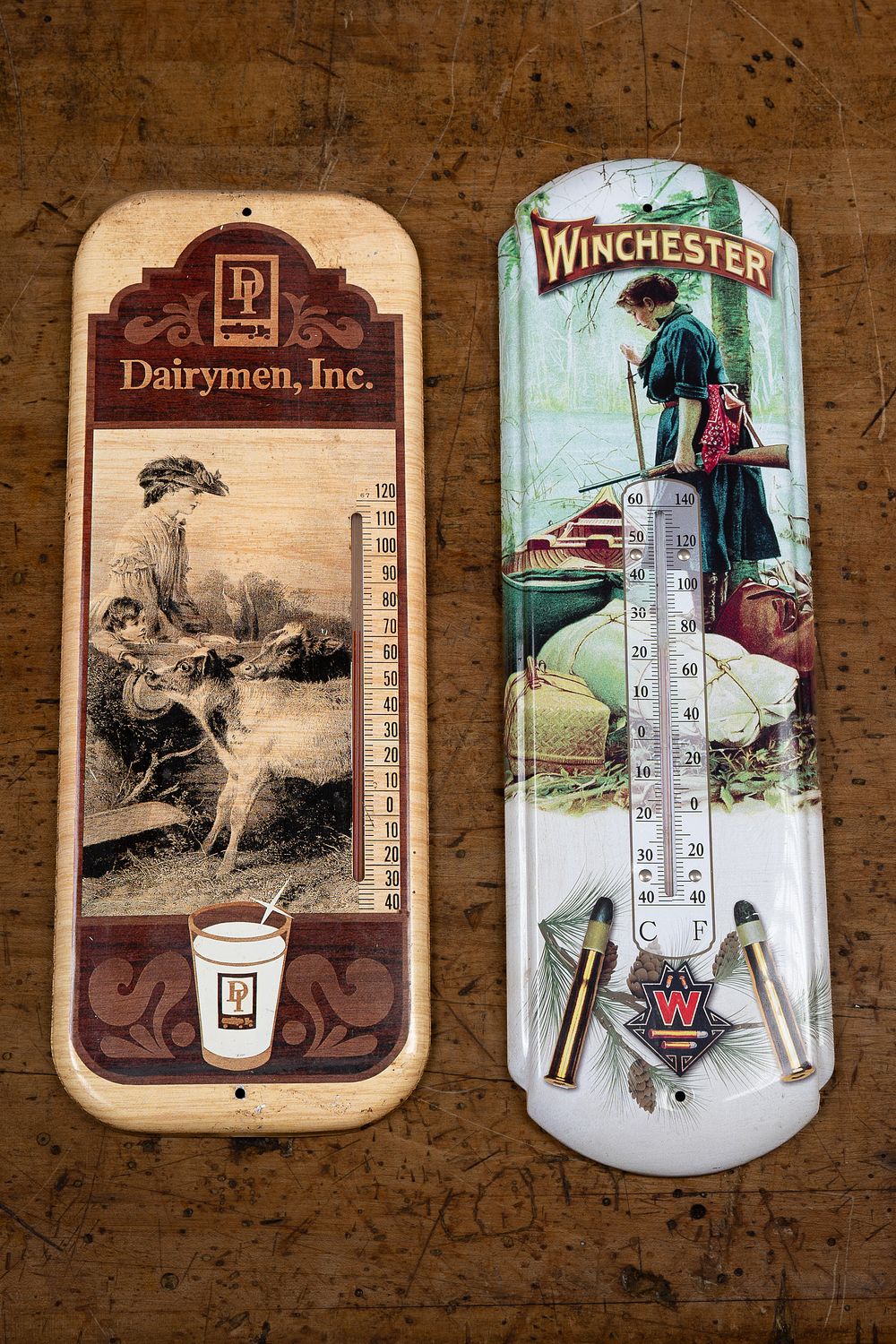 Lot 261: Winchester and Dairymen Advertising Thermometers
