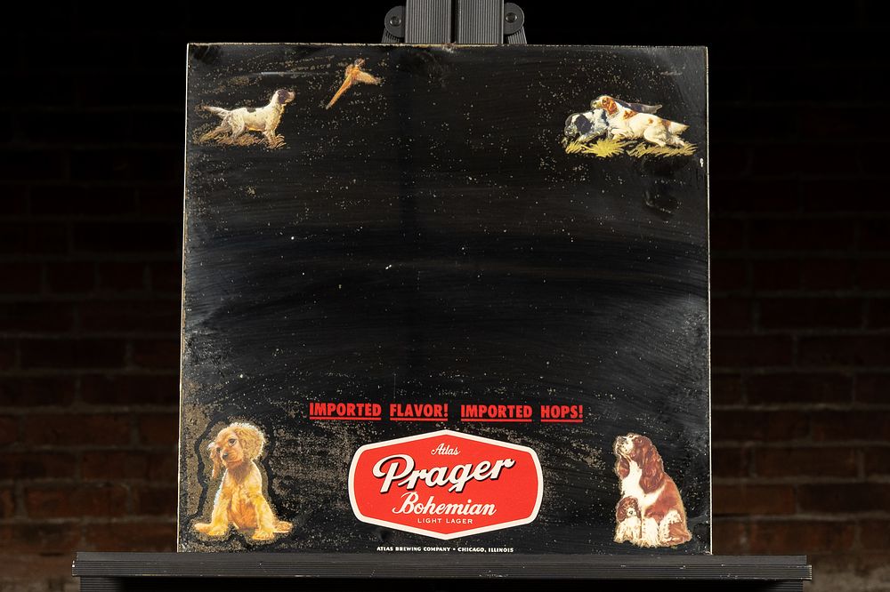 Lot 293: Atlas Prager Bohemian Beer Advertising Mirror