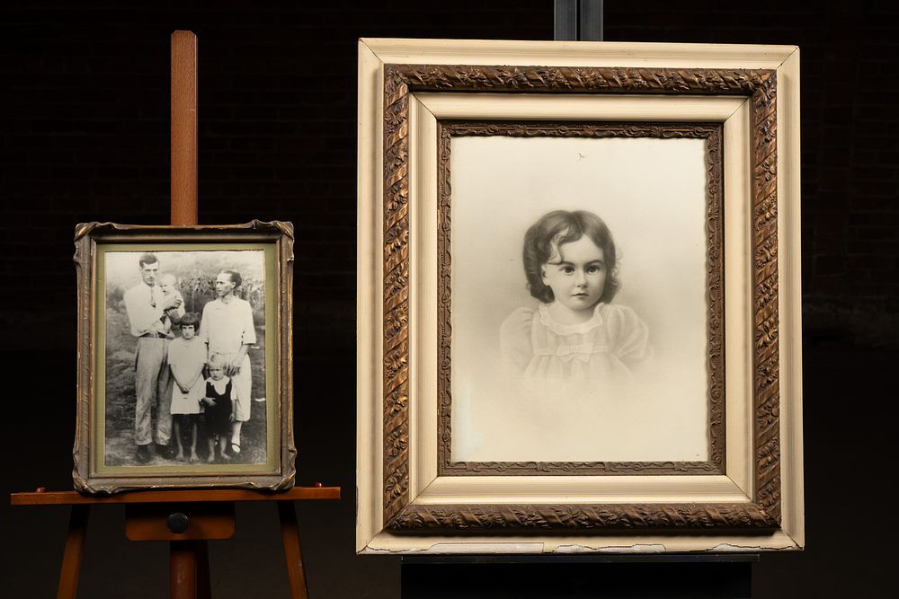 Lot 355: Antique Framed Child and Family Photographs