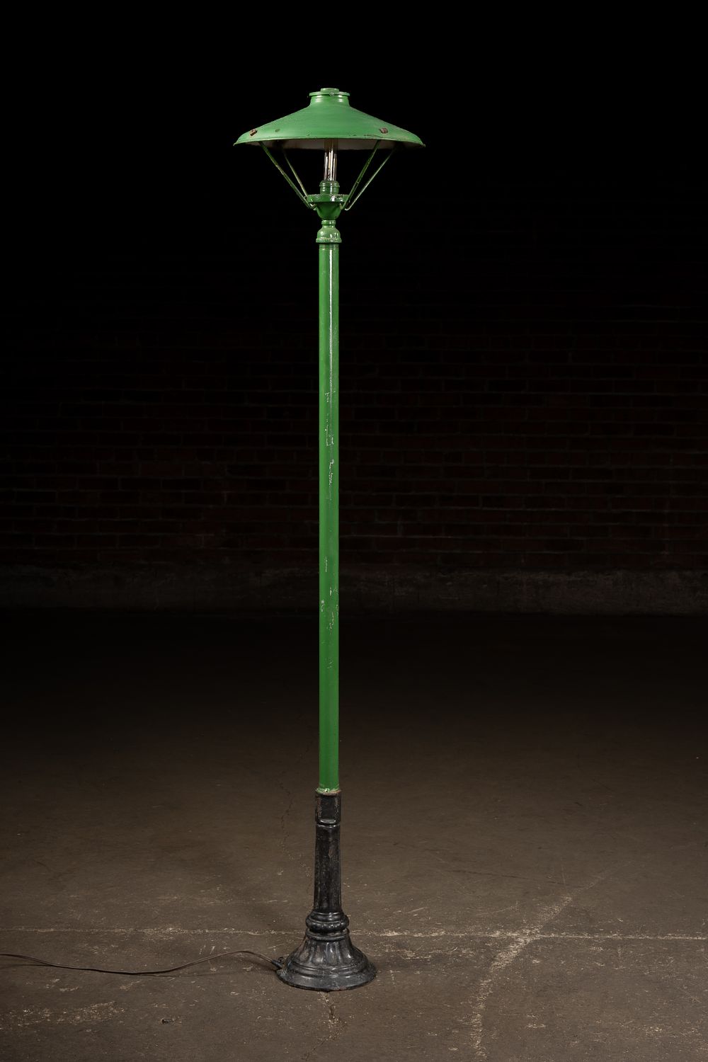 Lot 368: Green Hubbell Gas Station Island Floor Lamp