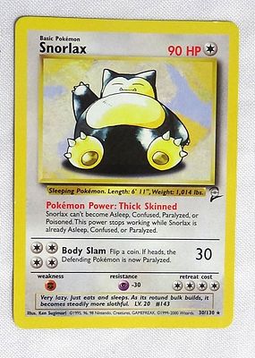 קלף פוקימון מקורי נדיר ( כוכב ) 30/130 Snorlax