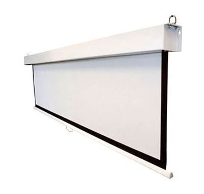 מסך הקרנה 2.75 מטר * 2.75 מטר ממונע. של חברת SINOSCREEN אורך כללי 3 מטר ושלוש סנטימטר. פריט זה 