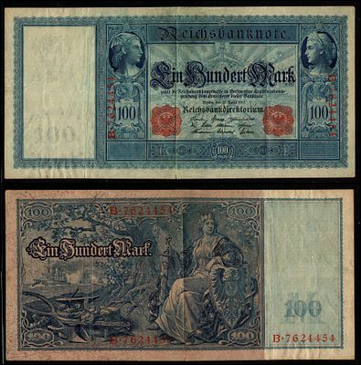 1910 גרמניה אימפריאל שטר בנק 100 Mark Pick#42 UNC