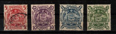 1949 5/-, 10/-, &pound;1 ו- &pound;2 סמל סט של 4 בולים משומשים, חותמת דואר