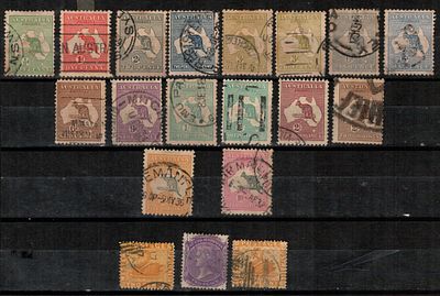 1900-1930 לוט 19 בולים שונים מאוסטרליה בולי קנגורו כןלל 5+10 שילינג