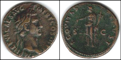 Nerva, AE As. AD 97. 10.15 g. IMP NERVA CAES AVG P M TR P COS III P P, laureate 