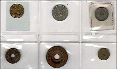 1936 -1960 קבוצה של 6 פריטים שונים. 
כפר הישוב. 
נמל תעופה לוד 
כרמל מ.ת. ח. 