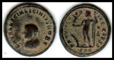 Licinius II. AE Follis, 20mm, 3.34 gr. Nicomedia. 317-320 AD. 
Obv: DN VAL LICIN LICINIVS NOB C 