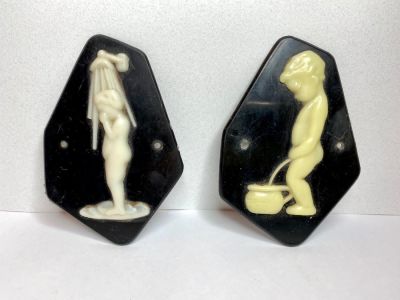 זוג אריחים עשויים פלסטיק ישראליאנה במיטבה ניתן לתלייה על קיר או על דלת במצב מושלם
מידות: אורך 12