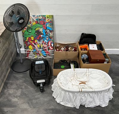 * A Mixed Lot of Household Goods including an Xbox Console, Nursery Equipment, Decorative 