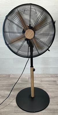 * Russell Hobbs RHMPF1601WDB-AG Pedestal Fan with Wood-Effect Trim. A Russell Hobbs electric 