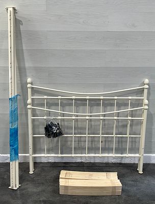 * Victorian Style Off White Painted Metal Double Bed Frame in the Style of The Original Bed Co. A 