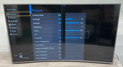 * Panasonic TX-65CR730B 65 Inch Curved 4K UHD Smart Television for Parts or Repair. A Panasonic 