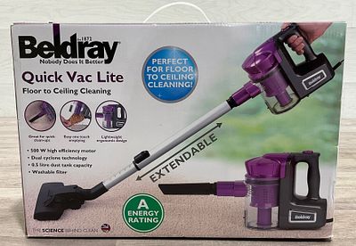 * Beldray Quick Vac Lite Corded Stick Vacuum Cleaner. A Beldray Quick Vac Lite corded stick 