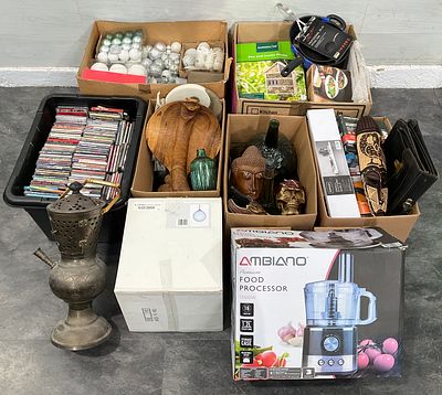 * A Large Collection of Household Goods, Kitchen Appliances, and Decorative Items, Including 5 