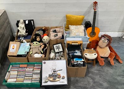 * A Large Mixed Lot of Household Goods, Small Appliances, Collectibles, Media, and Toys 