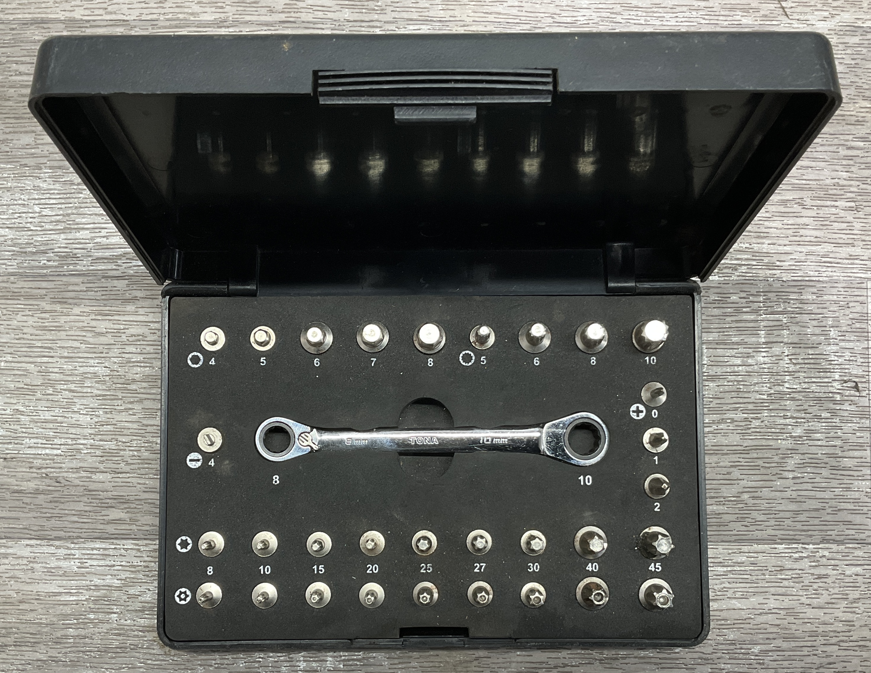 A Tona Professional Micro Bit and Ratcheting Wrench Set